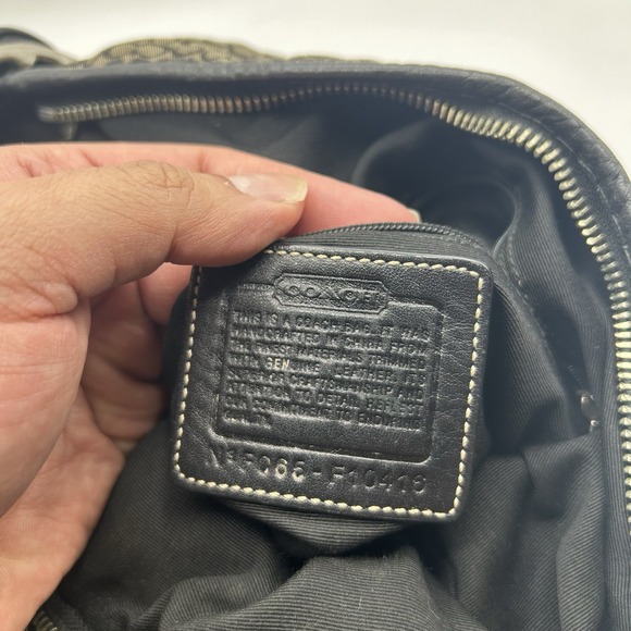 Vintage Y2K Coach F10416 Signature Convertible Duffle Crossbody Bag Gray Black - Picture 12 of 16